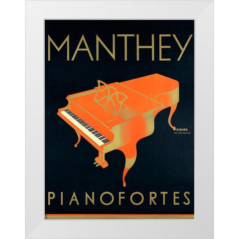 Manthey Piano White Modern Wood Framed Art Print by Vintage Apple Collection