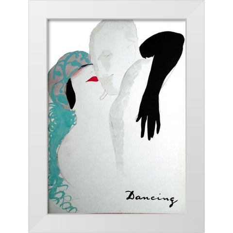 Dancing White Modern Wood Framed Art Print by Vintage Apple Collection