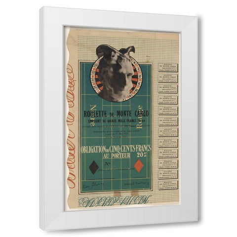 Marcel Duchamp - Monte Carlo Bond White Modern Wood Framed Art Print by Vintage Apple Collection