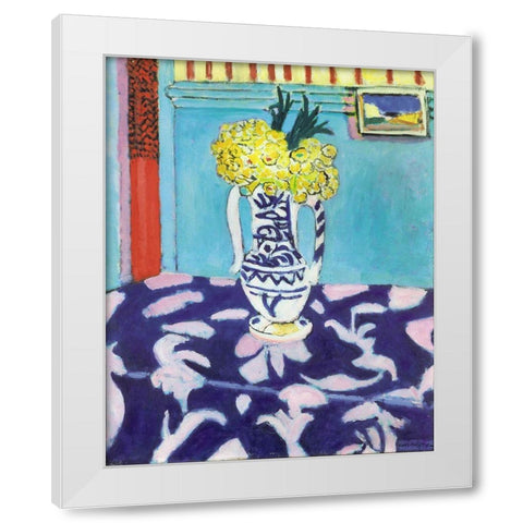 Matisse Table White Modern Wood Framed Art Print by Vintage Apple Collection