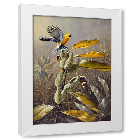 Meadow Gold White Modern Wood Framed Art Print by Goebel, Wilhelm