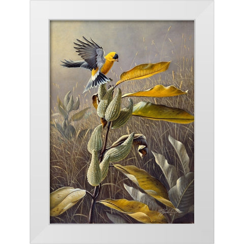 Meadow Gold White Modern Wood Framed Art Print by Goebel, Wilhelm