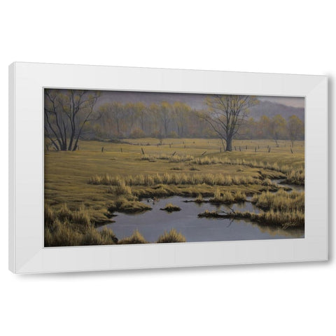Spring Pasture - Mallard Pair White Modern Wood Framed Art Print by Goebel, Wilhelm