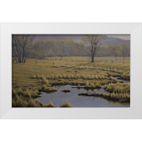 Spring Pasture - Mallard Pair White Modern Wood Framed Art Print by Goebel, Wilhelm