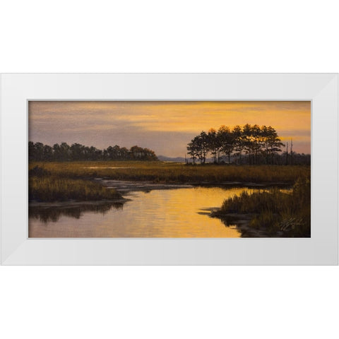 Golden Hour White Modern Wood Framed Art Print by Goebel, Wilhelm