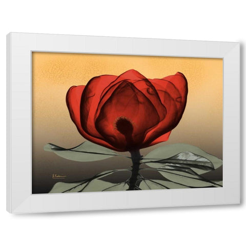 Hot Magnolia 2 White Modern Wood Framed Art Print by Koetsier, Albert