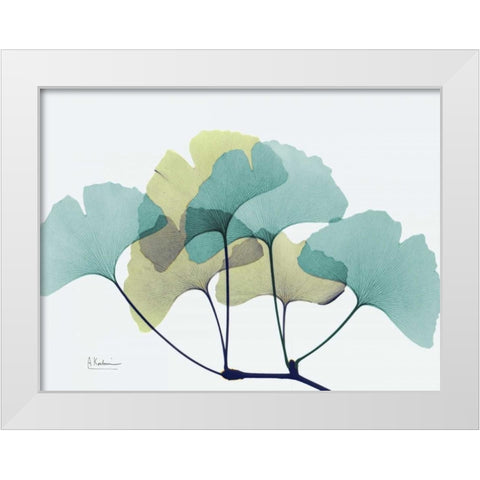 Gingko L140 White Modern Wood Framed Art Print by Koetsier, Albert