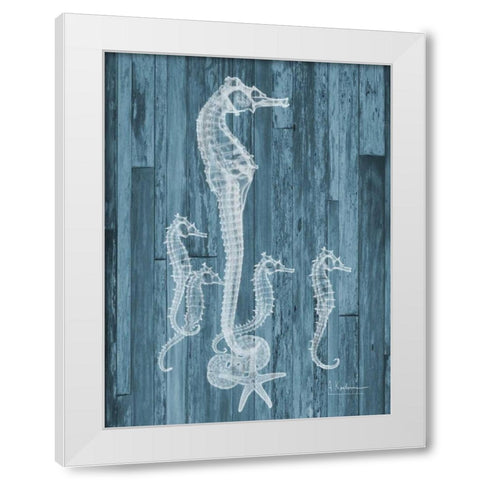 Seahorse Wood White Modern Wood Framed Art Print by Koetsier, Albert