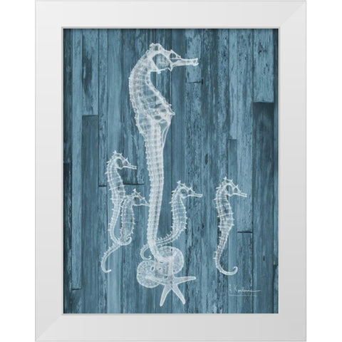 Seahorse Wood White Modern Wood Framed Art Print by Koetsier, Albert
