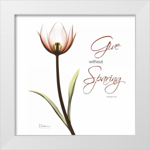 Giving Tulip C69 White Modern Wood Framed Art Print by Koetsier, Albert