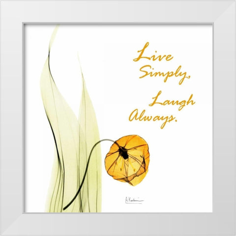 Live Laugh Sandersonia H51 White Modern Wood Framed Art Print by Koetsier, Albert