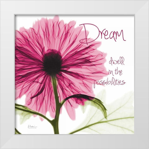 Pink Chrysanthemum Dream White Modern Wood Framed Art Print by Koetsier, Albert