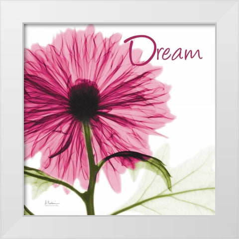 Pink Chrysanthemum Dream White Modern Wood Framed Art Print by Koetsier, Albert