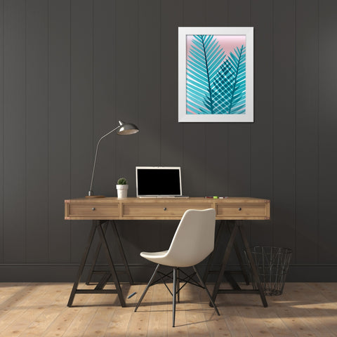 Cotton Candy Fern White Modern Wood Framed Art Print by Koetsier, Albert
