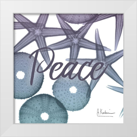 Peaceful Starfish White Modern Wood Framed Art Print by Koetsier, Albert