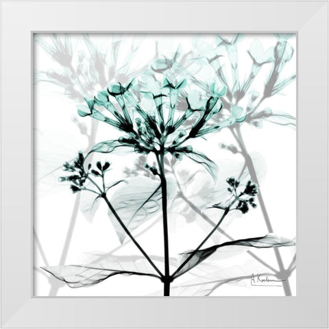 Crystalized Floral White Modern Wood Framed Art Print by Koetsier, Albert