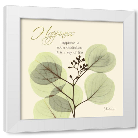 Happiness Eucalyptus L294 White Modern Wood Framed Art Print by Koetsier, Albert