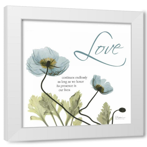 Swaying Poppies Blue - Life White Modern Wood Framed Art Print by Koetsier, Albert
