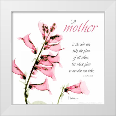 Fox glove Mother White Modern Wood Framed Art Print by Koetsier, Albert