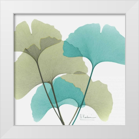 Gingko 1 White Modern Wood Framed Art Print by Koetsier, Albert