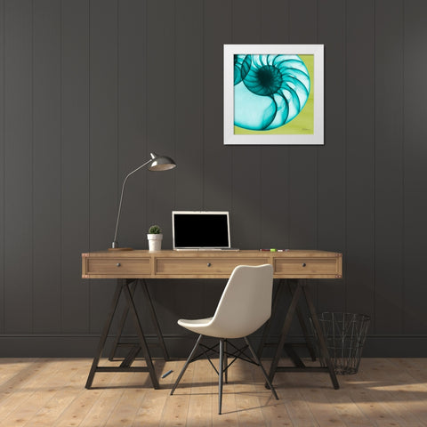 Neon Nautilus White Modern Wood Framed Art Print by Koetsier, Albert