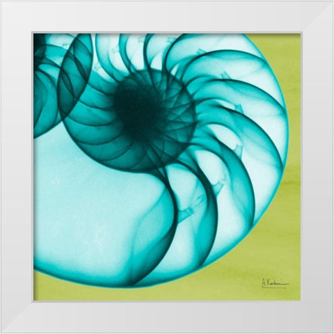 Neon Nautilus White Modern Wood Framed Art Print by Koetsier, Albert