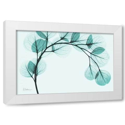 Teal Eucalyptus White Modern Wood Framed Art Print by Koetsier, Albert