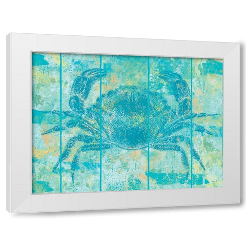 Crab Blues White Modern Wood Framed Art Print by Saunders, Alonzo