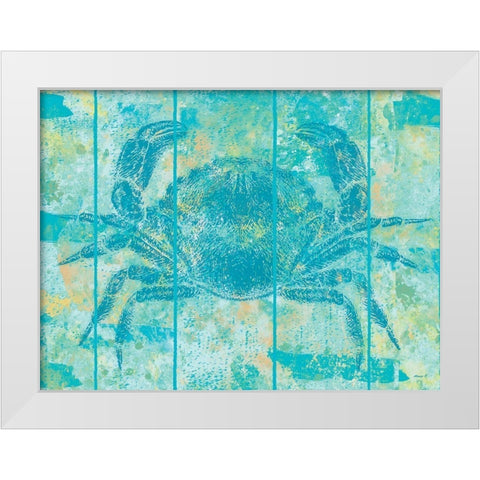 Crab Blues White Modern Wood Framed Art Print by Saunders, Alonzo