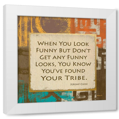 Tribe Found White Modern Wood Framed Art Print by Saunders, Alonzo
