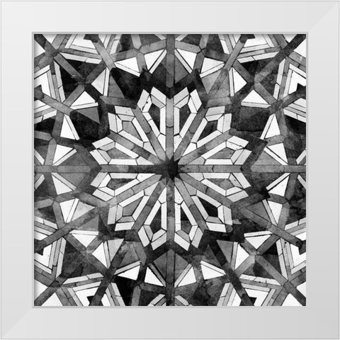 Black Tile Light 6 White Modern Wood Framed Art Print by Saunders, Alonzo