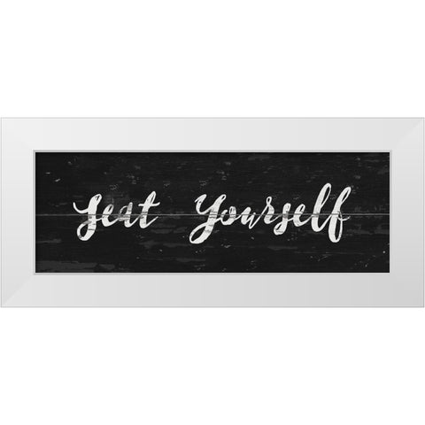 Seat Yourself White Modern Wood Framed Art Print by Vidal, Alicia