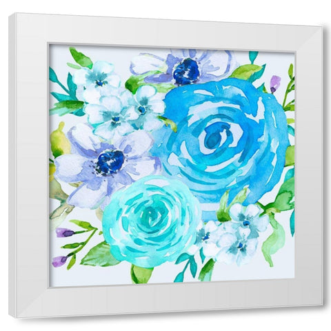 Floral Intensity 1 White Modern Wood Framed Art Print by Vidal, Alicia