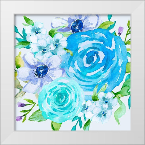 Floral Intensity 1 White Modern Wood Framed Art Print by Vidal, Alicia