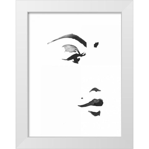Inked Portrait White Modern Wood Framed Art Print by Zyburt, Alicia