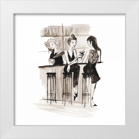 Entertain illo 2 White Modern Wood Framed Art Print by Zyburt, Alicia