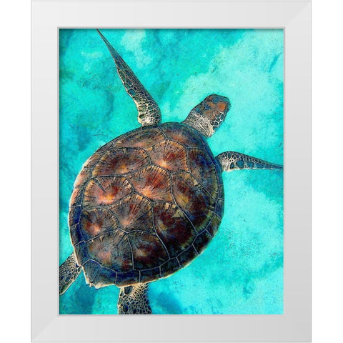 Sea Turtle 2 White Modern Wood Framed Art Print by Bailey, Ann