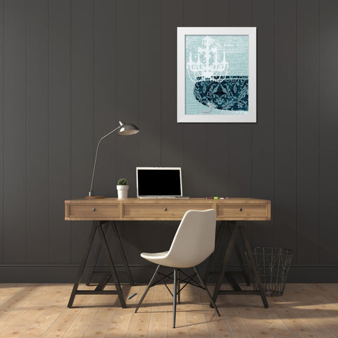 Chandelier 2 White Modern Wood Framed Art Print by Bailey, Ann