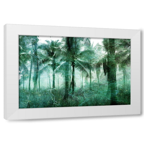 Palm Greens White Modern Wood Framed Art Print by Bailey, Ann