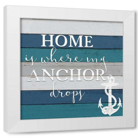 Anchor Drops White Modern Wood Framed Art Print by Bailey, Ann