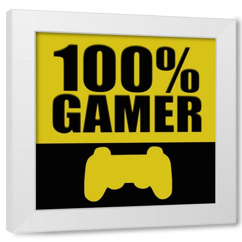 100 Gamer Square White Modern Wood Framed Art Print by Bailey, Ann