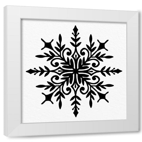 Snowflake 1 White Modern Wood Framed Art Print by Bailey, Ann