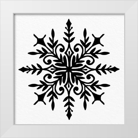 Snowflake 1 White Modern Wood Framed Art Print by Bailey, Ann