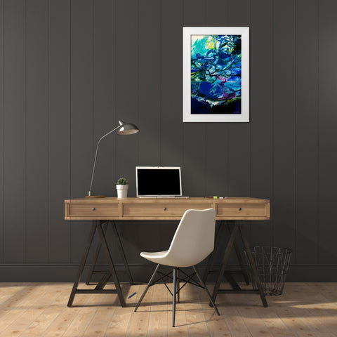 Moon Tide White Modern Wood Framed Art Print by Bilotta, Barbara
