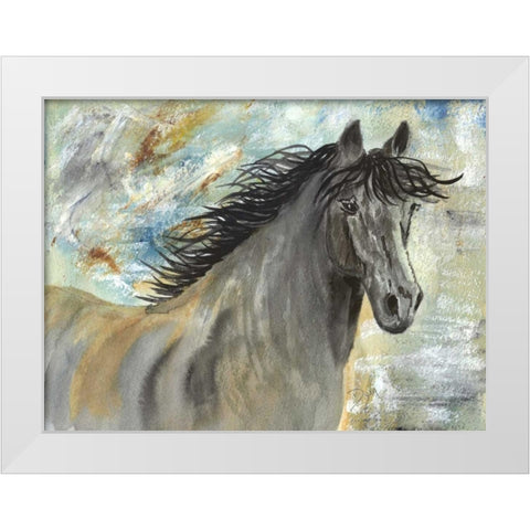 Run Like the Wind White Modern Wood Framed Art Print by Dyer, Beverly