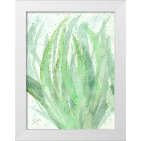 Into Green 1 White Modern Wood Framed Art Print by Dyer, Beverly