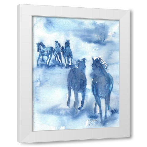 Hooves Of Thunder White Modern Wood Framed Art Print by Dyer, Beverly