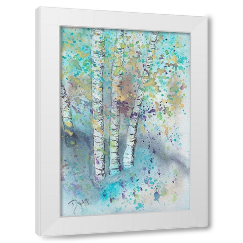 Blue Forrest White Modern Wood Framed Art Print by Dyer, Beverly