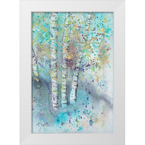 Blue Forrest White Modern Wood Framed Art Print by Dyer, Beverly