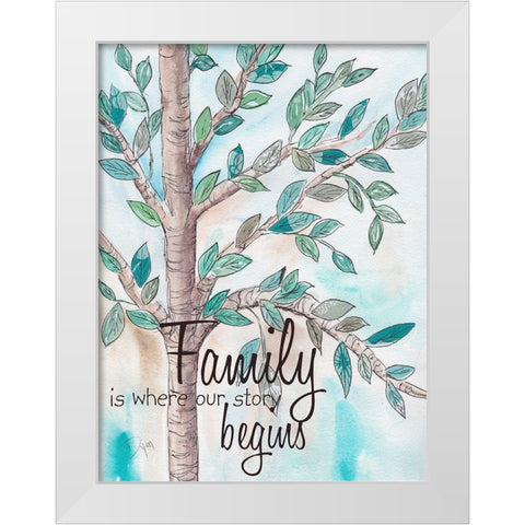 Family Tree 2 White Modern Wood Framed Art Print by Dyer, Beverly